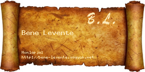 Bene Levente névjegykártya